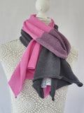 Duo colour Poncho - Pink/Grey